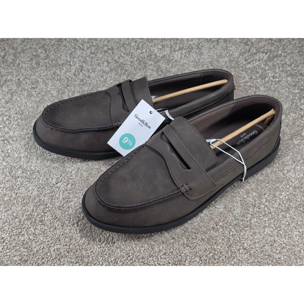 Goodfellow & Co Orson Mens Penny Loafers Dark Brown Slip On Shoes 9.5 NEW